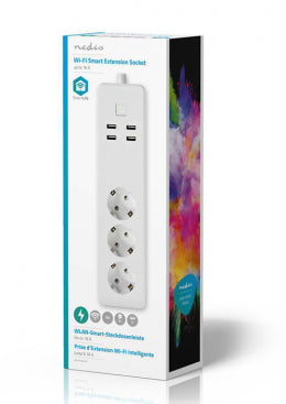 Smart Extension Socket | 3x Schuko Type F | 4x USB | 16 A | Wi-Fi