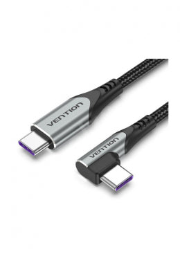 USB Type-C Kabl pod uglom 5A 2m - Sivi