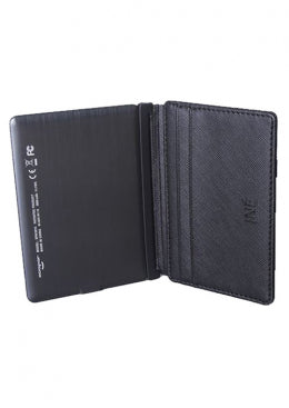INE - Wallet & Charger - Vegan Leather Black