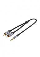 3,5mm na 2 cinca kabl 5m - Sivi