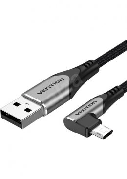 USB 2.0 to Micro-B  Right Angle Cable  0.5M Gray Aluminum Alloy Type(Reversible Design)