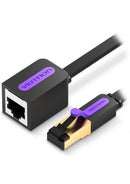 Flat Cat.7 Ekstenzioni kabl 10M crni