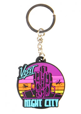 Cyberpunk 2077 Visit Night City PVC Keychain Multicolor